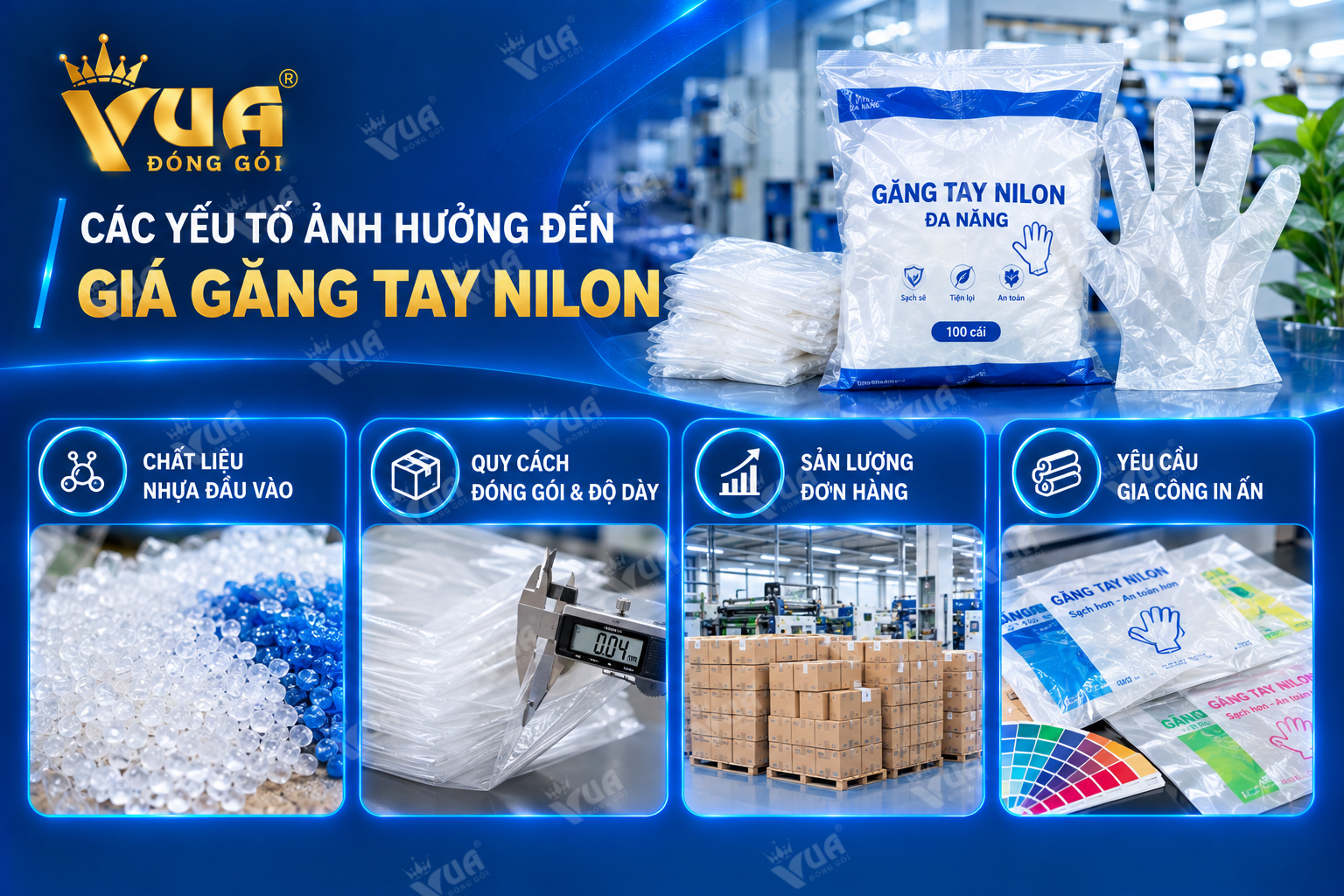Bảng giá găng tay nilon dùng 1 lần giá rẻ tận xưởng 1 Các yếu tố ảnh hưởng đến giá găng tay nilon dùng 1 lần