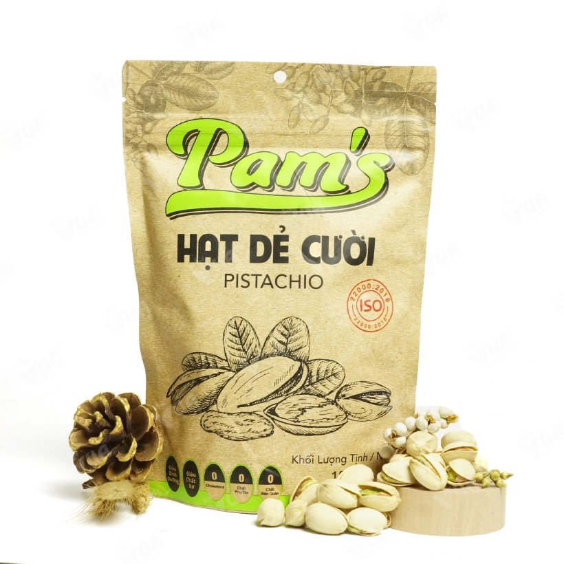 Mẫu bao bì hạt dẻ rang bóc vỏ in trục 6 màu theo yêu cầu